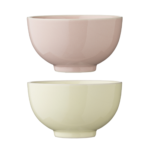 Bloomingville kleine Müslischale Alberte in erdbeer und vanille - 2 Stück Keramikschüsseln