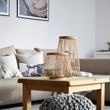 Broste Copenhagen Windlicht Cait hoch aus Bambusholz - schöne Laterne aus Holz