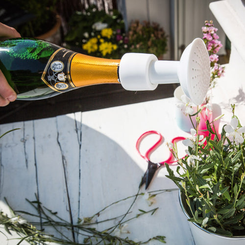 Donkey Champagner Dusche - Gießkannenkopf für Flaschen aus Porzellan weiß