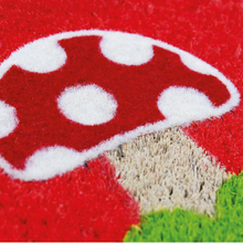 Bunte Fußmatte für Kinder „Fliegenpilz“ - kleiner Fußabstreifer aus Kokosfaser