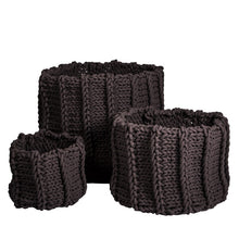 Broste kleiner Strickkorb Knit in dunkelgrau - Aufbewahrungskorb gestrickt