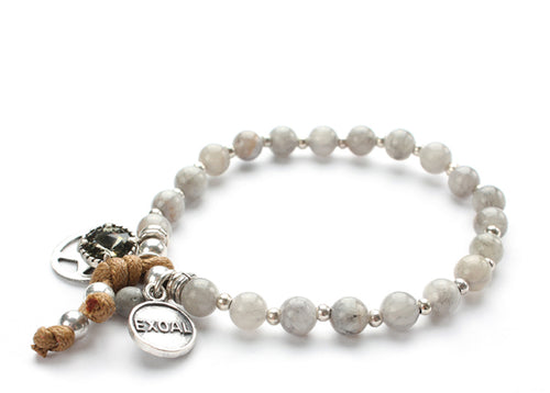 Armband simple single in silvergrey von exoal - Armband aus Natursteinen