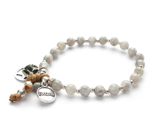 Armband simple single in silvergrey von exoal - Armband aus Natursteinen