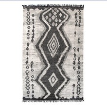 HK Living Teppich Boucherouite grau schwarz 180x120 cm aus Baumwolle
