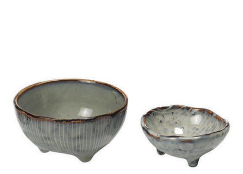 Broste Copenhagen kleine Nordic Schälchen 2 Stück - Steingut Schälchen in grau-blau