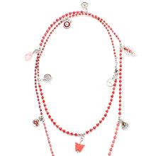 Exoal Kette Holy Colours in rot-silber - Natursteinkette mit Farbverlauf