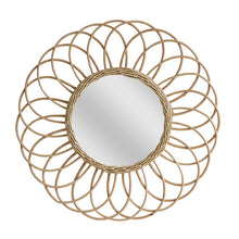 HK Living Rattan Wandspiegel Willow - Vintage Spiegel 70er Jahre