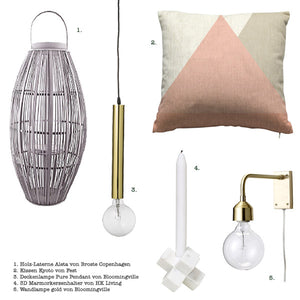 Bloomingville Hängelampe Pure Pendant in gold glänzend - Designer Hängeleuchte