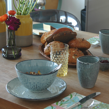 Broste Müslischale Nordic - Schale aus Steingut in blau-grau Tönen