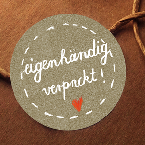 Aufkleber für Geschenke Eigenhändig verpackt - 24 Sticker von Eine der Guten