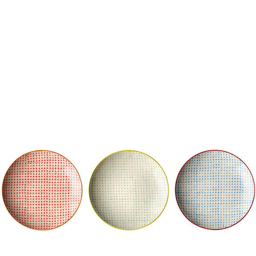 Bloomingville Teller Carla 3 Stück - Frühstücksteller handbemalt