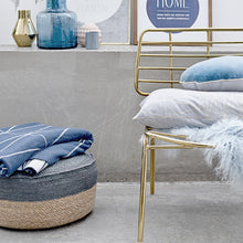Bloomingville Bristle Pouf aus Jute - natürlicher Sitzpouf in natur-grau 50x20 cm