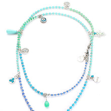 Exoal Kette Holi Collors in aqua-grün-silber - Natursteinkette mit Farbverlauf