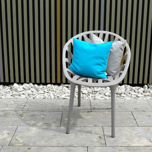 Pete & Sally Außenkissen in petrol-taupe 50x50 cm - Gartenkissen UV beständig