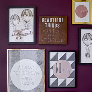 Bloomingville Dekoschild Beautiful Things - Dekoration aus Mahagoni Holz