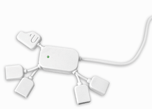USB Hub-Dog in weiß von Kikkerland - USB Station mit vier Anschlüssen