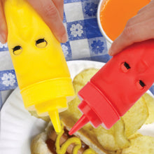 Kikkerland Senf- und Ketchupflaschen Max und Moritz - Ketchup- und Senfgesichter
