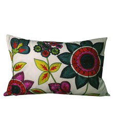 Dekokissen mit Stickereien in 40x60 cm - Sofakissen naturweiß cm von Imbarro