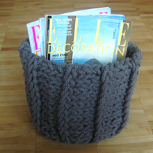 Broste kleiner Strickkorb Knit natur - Aufbewahrungskorb gestrickt