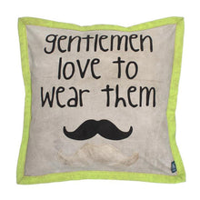 HK Living Kissen Moustache in 50x50 cm - Dekokissen aus recycelten Leinen in grau