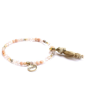 Exoal Armband Single Rainbow in nude - zartes Natursteinarmband