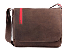 Große Laptoptasche Toro T15 in braun-rot von Zwei - Umhängetasche aus Leder