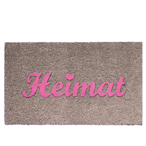 Fußabstreifer Heimat in taupe-pink- schöne Fußmatte aus Kokosfaser