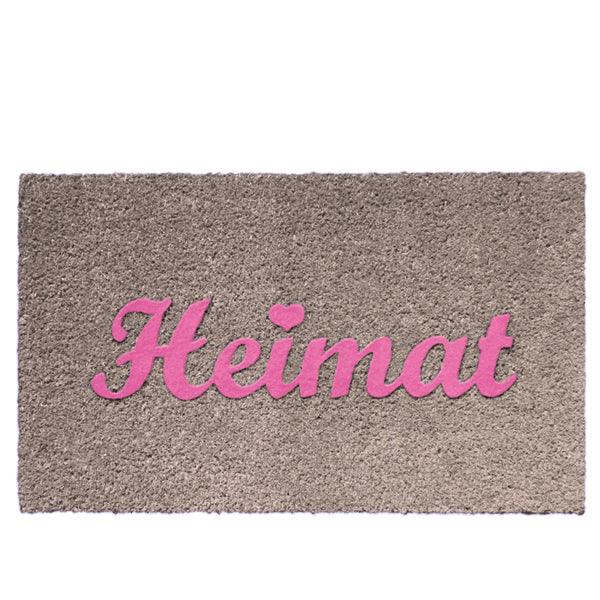 Fußabstreifer Heimat in taupe-pink- schöne Fußmatte aus Kokosfaser