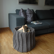 Broste großer Strickkorb Knit in natur - Korb für Feuerholz