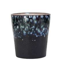 70er Jahre Retro Tasse Galaxy - Vintage Trink-Becher schwarz