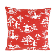 Bio Baumwolle Dekokissen Red Geisha 40x40 cm - Wendekissen von Pete & Sally made in Germany