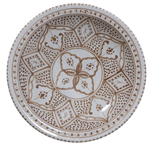 HK Living Souk Bowl large grau-braun - handgemachte Schale Marokko Design