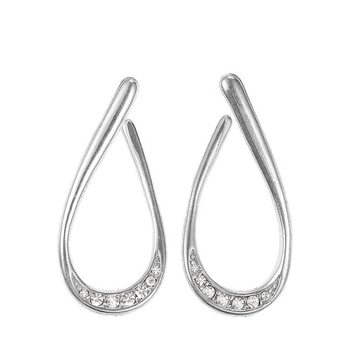 Pilgrim Ohrringe Silver Loop - versilberter Ohrstecker mit Kristallsteinen