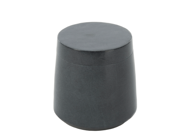 Soapstone Wattebehälter von Möve - Dose mit Deckel aus schwarzem Speckstein