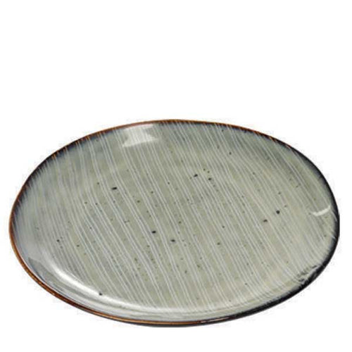 Broste Kuchenteller Nordic - Dessertteller aus Steingut in grau-blau Tönen