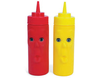 Kikkerland Senf- und Ketchupflaschen Max und Moritz - Ketchup- und Senfgesichter