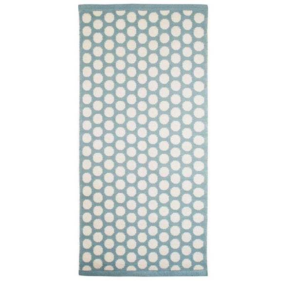 Aspegren Teppich Dots seagreen - Läufer aus Baumwolle grün-blau in 130x70 cm