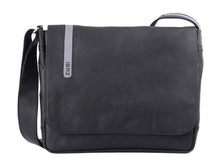 Große Laptoptasche Toro T15 von Zwei - Umhängetasche aus Leder in schwarz-grau