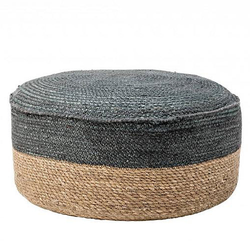 Bloomingville Bristle Pouf aus Jute - natürlicher Sitzpouf in natur-grau 50x20 cm