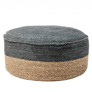 Bloomingville Bristle Pouf aus Jute - natürlicher Sitzpouf in natur-grau 50x20 cm