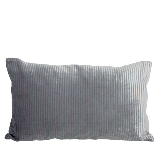House Doctor Kissenbezug Pale Stripes grau - Kissenhülle aus Samt 30x50 cm