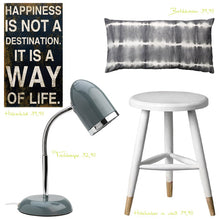 Bloomingville Holzschild Happiness ist not a Destination in schwarz - schöne Wanddeko