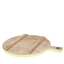 HK Living cutting board aus Holz soft-neon-gelb - massives Schneidebrett aus Mangoholz