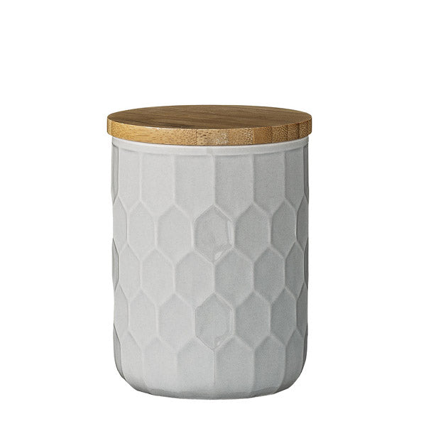 Bloomingville Vorratsdose Small in grau - Aufbewahrungsdose mit Bambusdeckel