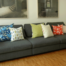 Bio Baumwolle Dekokissen White Octagon 50x50 cm - Wendekissen von Pete & Sally made in Germany