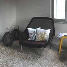 Broste Sofakissen Branch in 40x40 cm - Baumwollkissen mit schwarzem Baummotiv