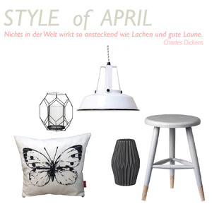 Bloomingville Windlicht Geometric schwarz - modernes Windlicht aus Metall und Glas