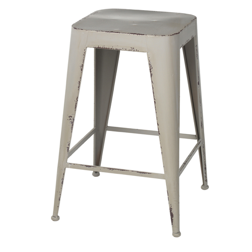 Broste Copenhagen Hocker Daryll in Dove - stapelbarer Hocker aus Metall