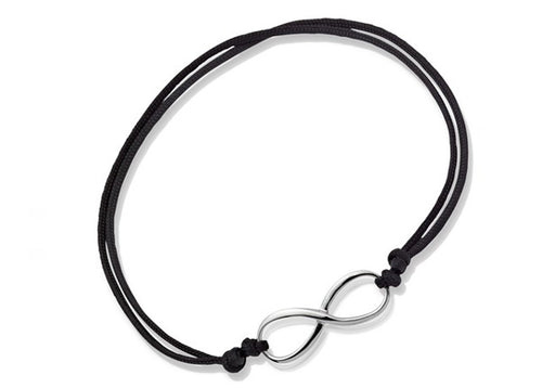 Armband Liebesknoten in schwarz mit Silberelement von Pete & Sally