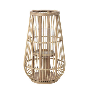 Broste Copenhagen Windlicht Cait hoch aus Bambusholz - schöne Laterne aus Holz